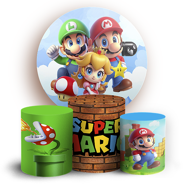 KIT Redondo e Trio - Super Mario - Sublimado 3D