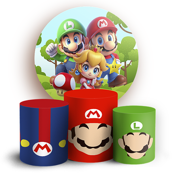 KIT Redondo e Trio - Super Mario - Sublimado 3D
