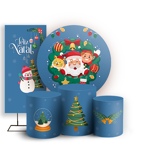 KIT Redondo Trio e Faixa - Natal - Sublimado 3D