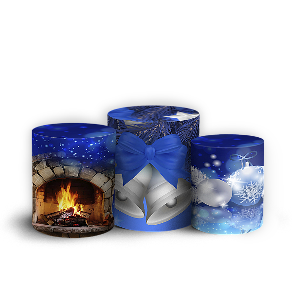 Trio Cilindro - Natal - Sublimado 3D + Elástico