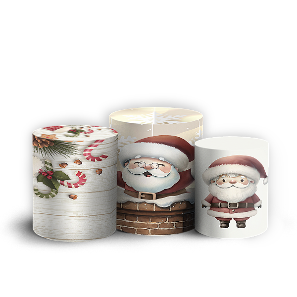 Trio Cilindro - Natal - Sublimado 3D + Elástico