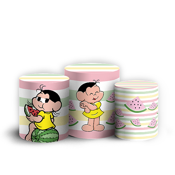 Capas Trio Cilindro Sublimado Vest Facil - Magali Turma da Monica
