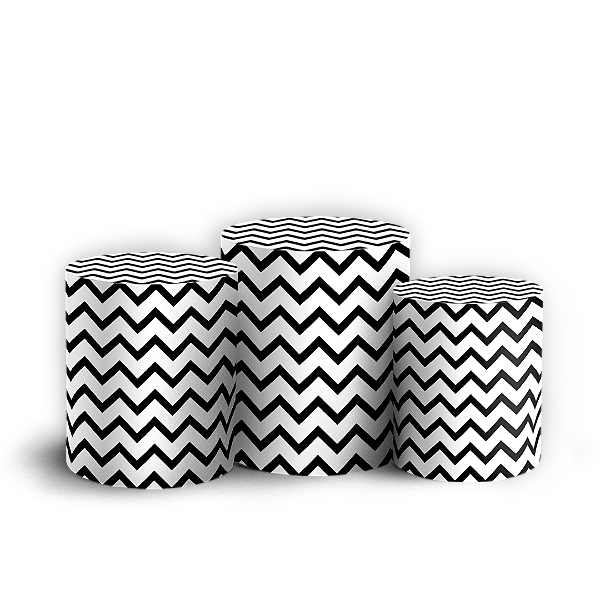 Capas Trio Cilindro Sublimado Vest Facil - Fundo Chevron Zig Zag