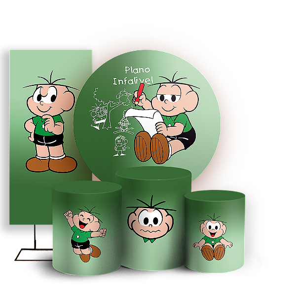 KIT Redondo Trio e Faixa - Cebolinha Turma da Monica - Sublimado 3D