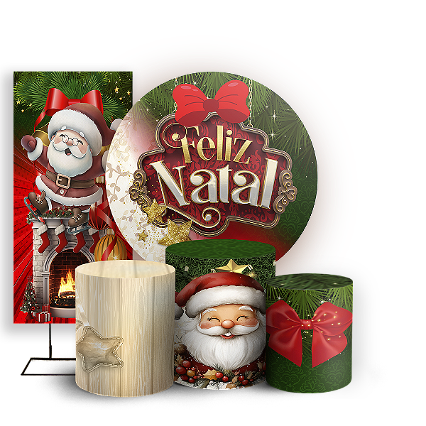 KIT Redondo Trio e Faixa - Natal - Sublimado 3D