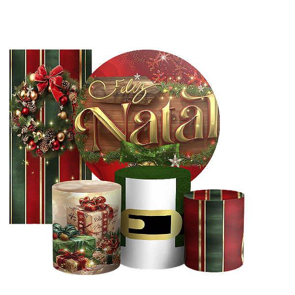 KIT Redondo Trio e Faixa - Natal - Sublimado 3D