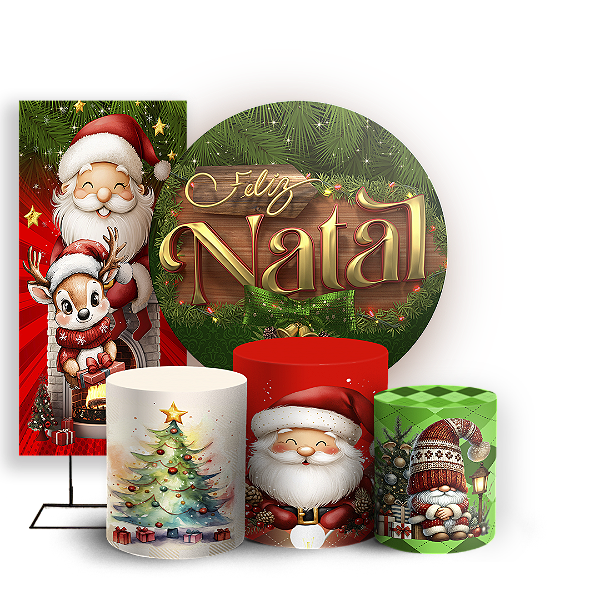 KIT Redondo Trio e Faixa - Natal - Sublimado 3D