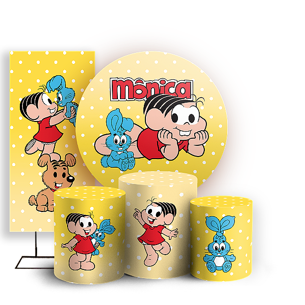 KIT Redondo Trio e Faixa - Monica Turma da Monica - Sublimado 3D