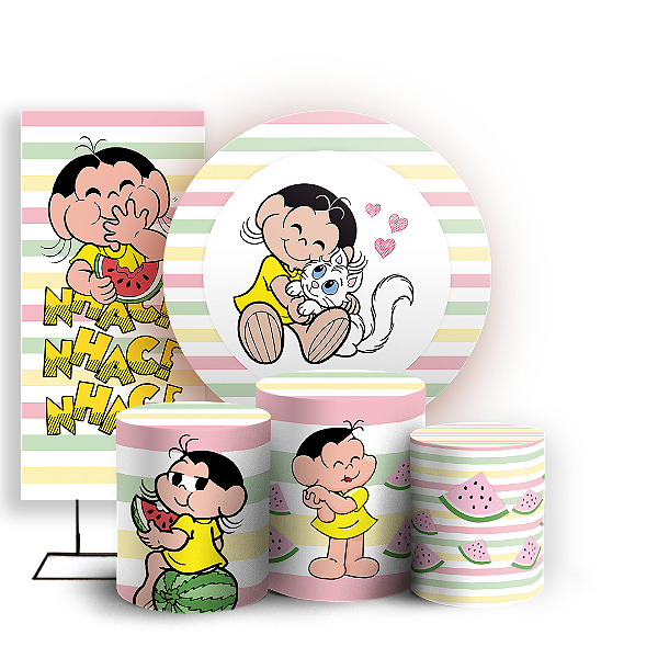 KIT Redondo Trio e Faixa - Magali Turma da Monica - Sublimado 3D
