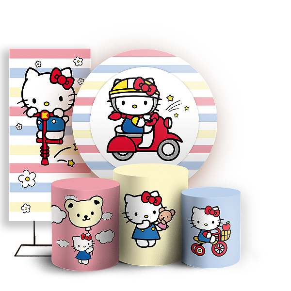KIT Redondo Trio e Faixa - Hello Kitty - Sublimado 3D