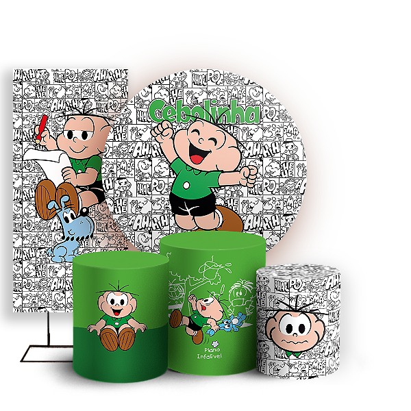 KIT Redondo Trio e Faixa - Cebolinha Turma da Monica - Sublimado 3D