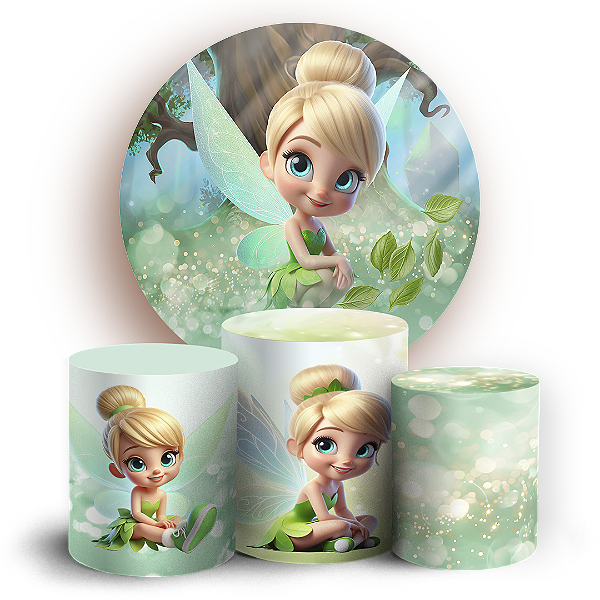 KIT Redondo e Trio - Tinker Bell Sininho - Sublimado 3D