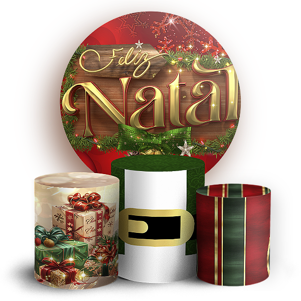 KIT Redondo e Trio - Natal - Sublimado 3D