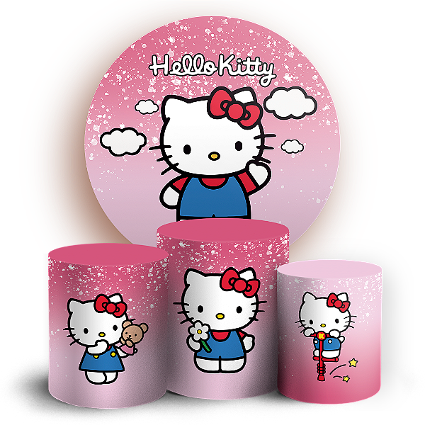 Capas Painel Redondo e Trio Cilindro Sublimado - Hello Kitty