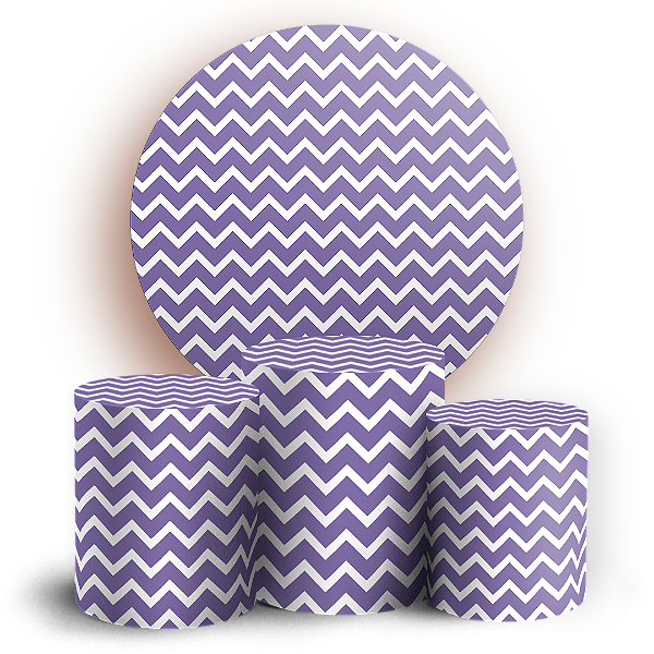 KIT Redondo e Trio - Fundo Chevron Zig Zag - Sublimado 3D
