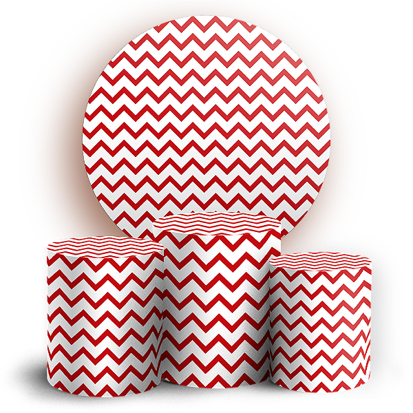 KIT Redondo e Trio - Fundo Chevron Zig Zag - Sublimado 3D