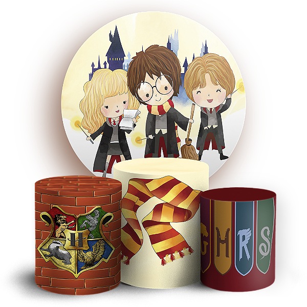 KIT Redondo e Trio - Harry Potter - Sublimado 3D