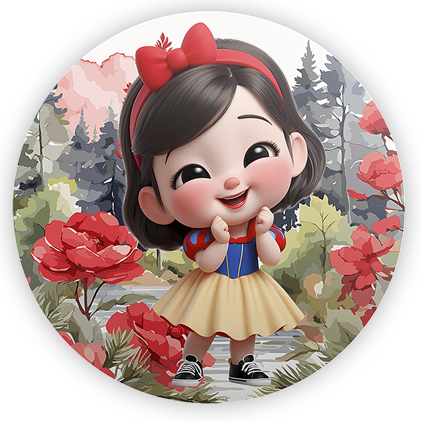 Painel Redondo - Branca De Neve - Sublimado 3D