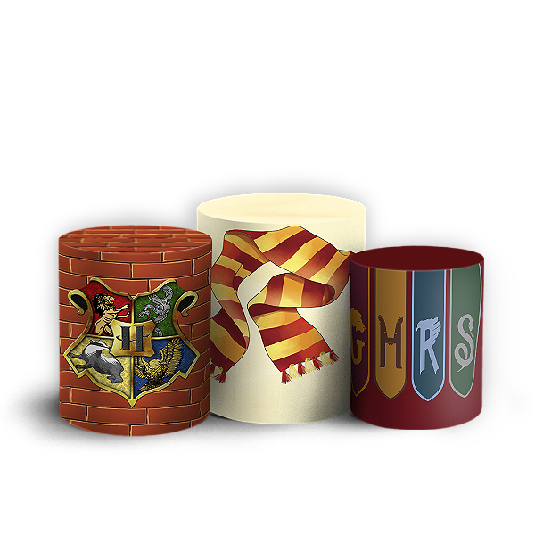 Capas Trio Cilindro Sublimado Vest Facil - Harry Potter
