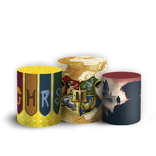 Capas Trio Cilindro Sublimado Vest Facil - Harry Potter