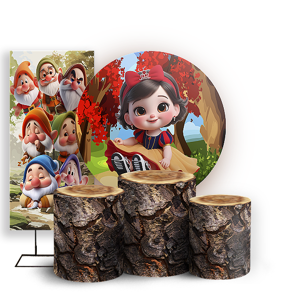 KIT Redondo Trio e Faixa - Branca De Neve - Sublimado 3D