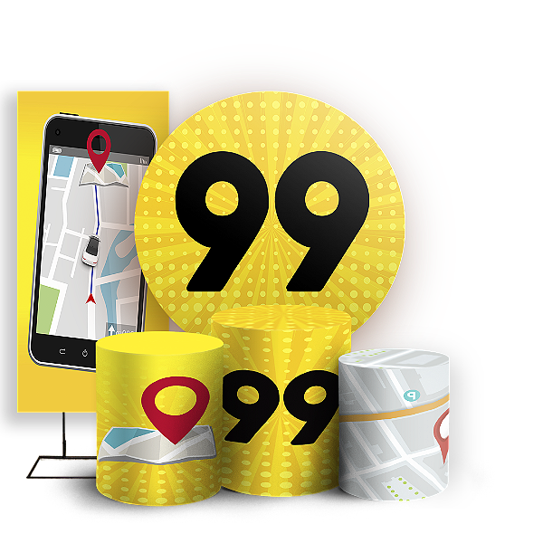 KIT Redondo Trio e Faixa - Aplicativo 99 - Sublimado 3D