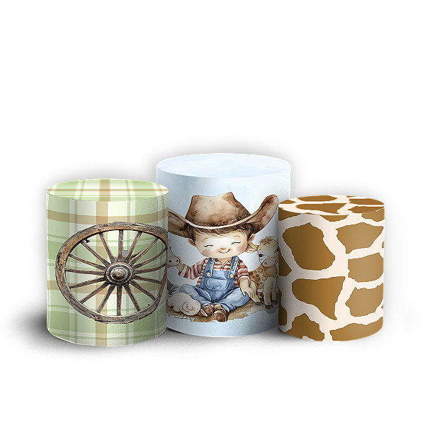 Capas Trio Cilindro Sublimado Vest Facil - Fazendinha