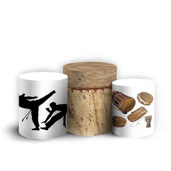 Capas Trio Cilindro Sublimado Vest Facil - Capoeira