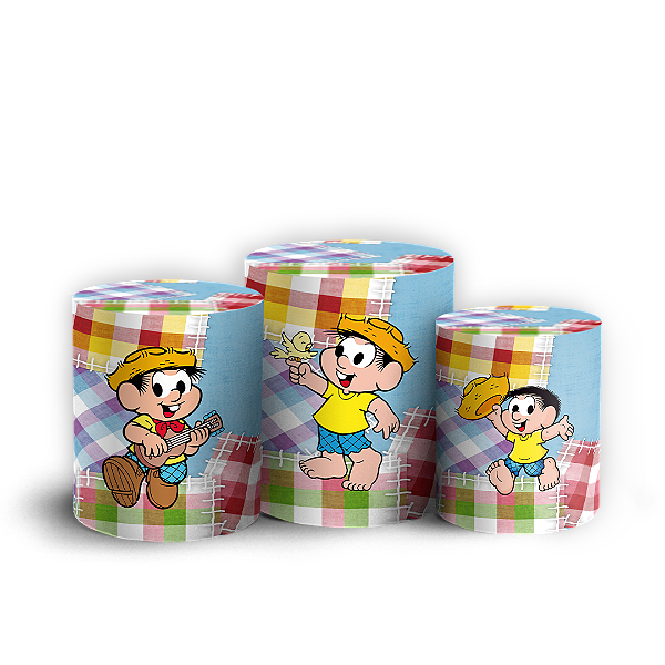 Capas Trio Cilindro Sublimado Vest Facil - Chico Bento Turma Da Monica