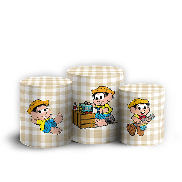 Capas Trio Cilindro Sublimado Vest Facil - Chico Bento Turma Da Monica
