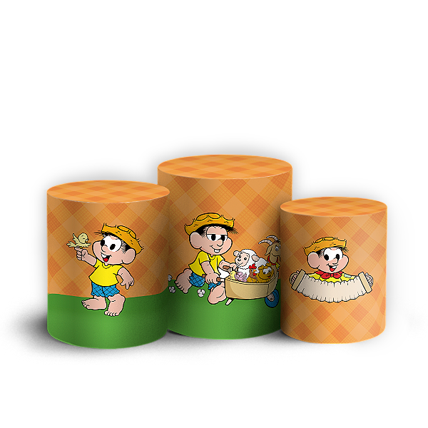 Capas Trio Cilindro Sublimado Vest Facil - Chico Bento Turma Da Monica