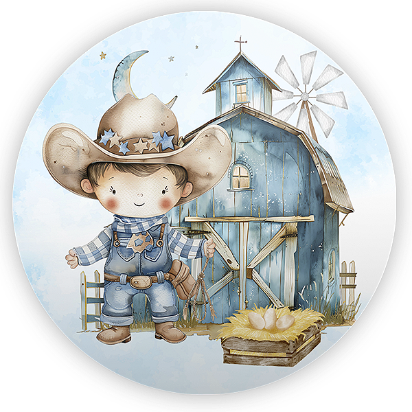 Painel Redondo - Fazendinha - Sublimado 3D