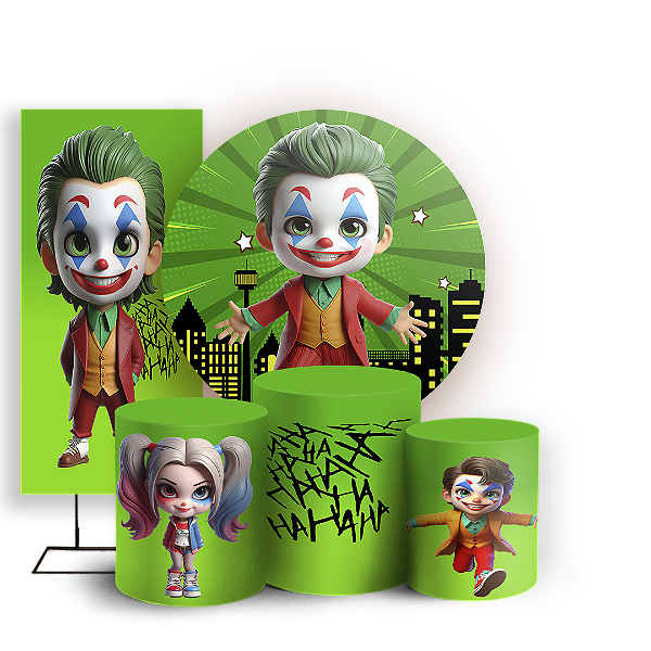 KIT Redondo Trio e Faixa - Coringa e Arlequina