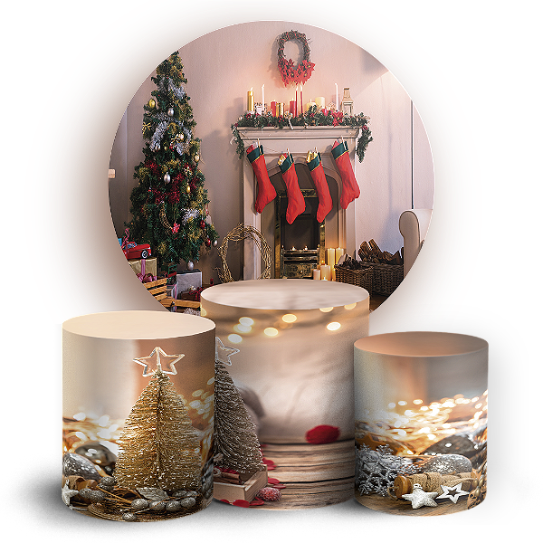 KIT Redondo e Trio - Natal - Sublimado 3D