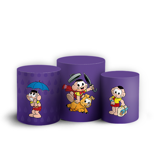 Capas Trio Cilindro Sublimado Vest Facil - Cascão Turma da Monica