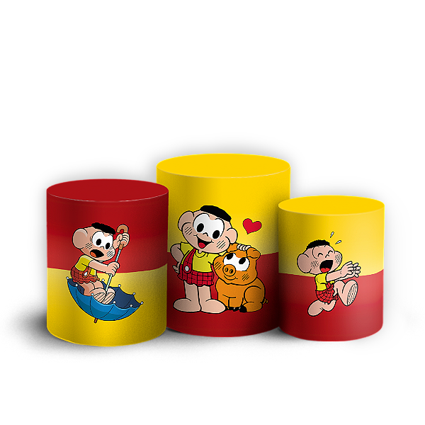 Capas Trio Cilindro Sublimado Vest Facil - Cascão Turma da Monica