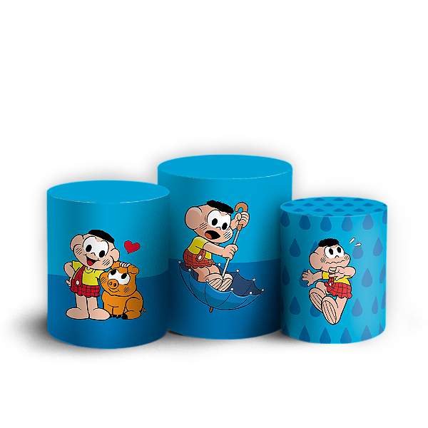Capas Trio Cilindro Sublimado Vest Facil - Cascão Turma da Monica