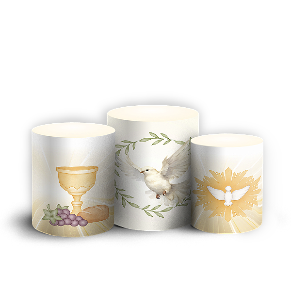 Capas Trio Cilindro Sublimado Vest Facil - Religioso Eucaristia