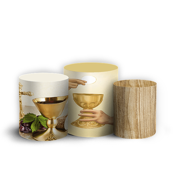 Capas Trio Cilindro Sublimado Vest Facil - Religioso Eucaristia
