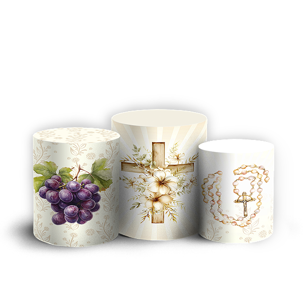 Capas Trio Cilindro Sublimado Vest Facil - Religioso Eucaristia