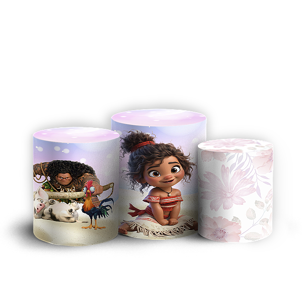 Capas Trio Cilindro Sublimado Vest Facil - Moana