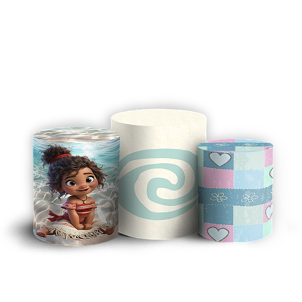 Capas Trio Cilindro Sublimado Vest Facil - Moana