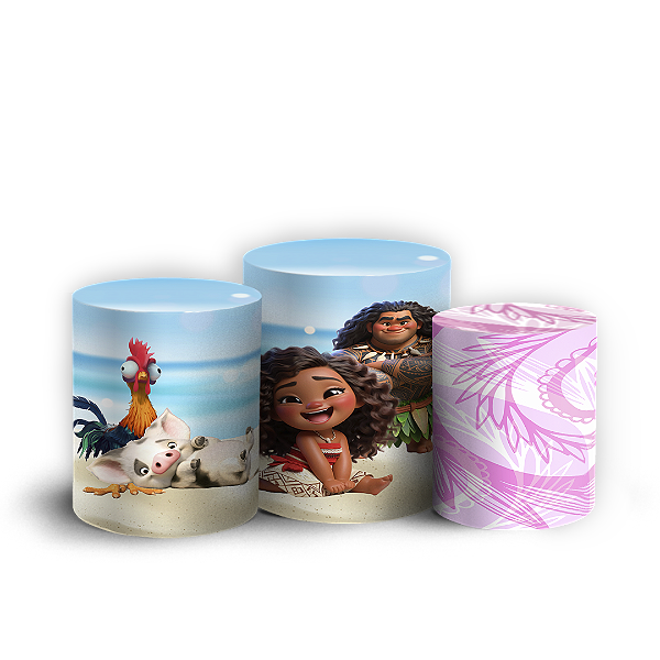 Capas Trio Cilindro Sublimado Vest Facil - Moana
