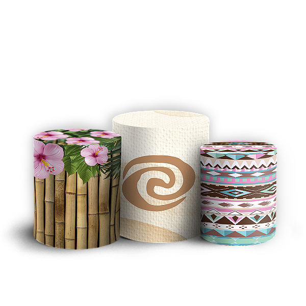 Capas Trio Cilindro Sublimado Vest Facil - Moana