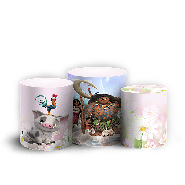 Capas Trio Cilindro Sublimado Vest Facil - Moana