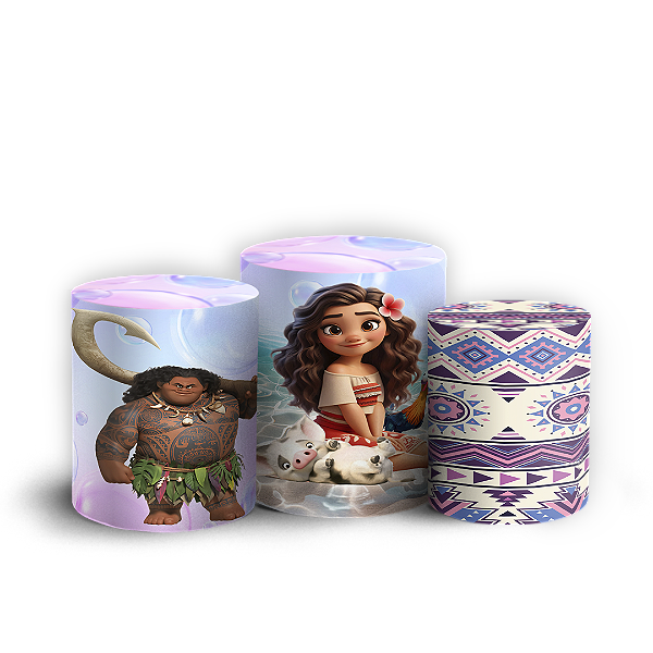 Capas Trio Cilindro Sublimado Vest Facil - Moana