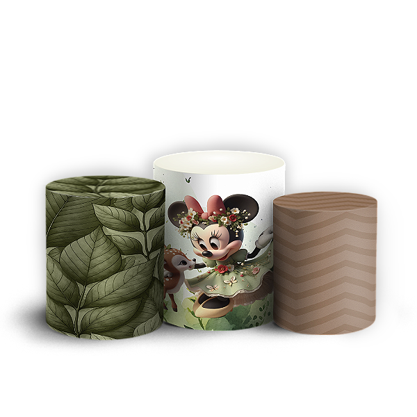Capas Trio Cilindro Sublimado Vest Facil - Minnie Verde