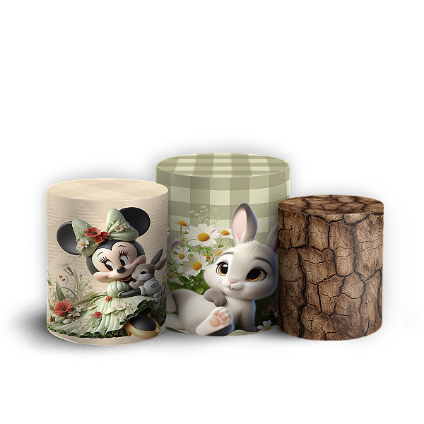 Capas Trio Cilindro Sublimado Vest Facil - Minnie Verde