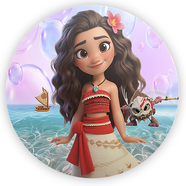 Painel Redondo - Moana - Sublimado 3D