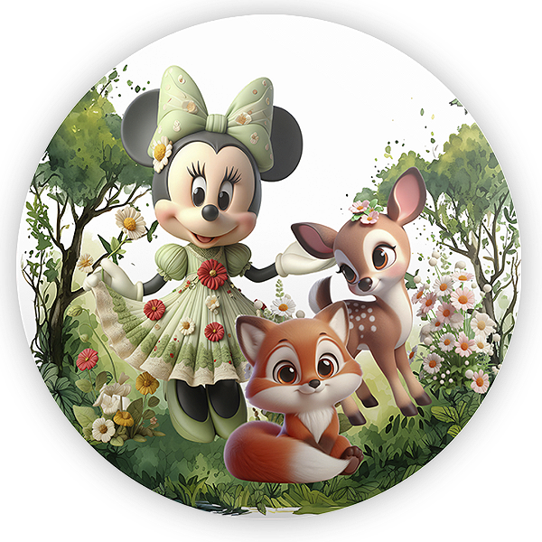 Painel Redondo - Minnie Verde - Sublimado 3D